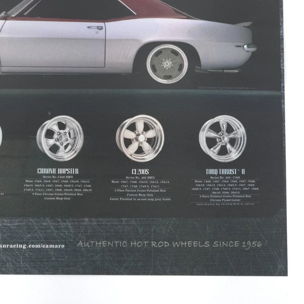 1969 Chevy Camaro Advertising Print Ad Garage Wall Art American Racing Wheels - Picture 5 of 6
